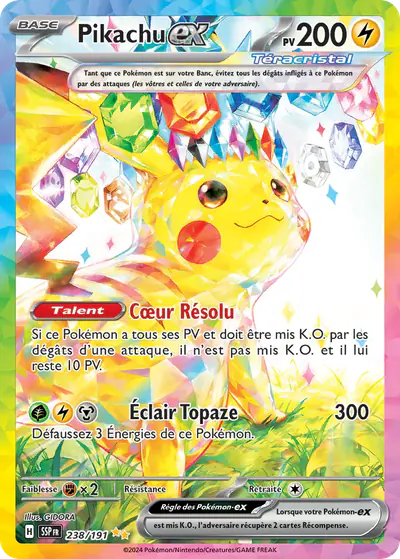 Image de la carte Pokemon Pikachu ex 238/191