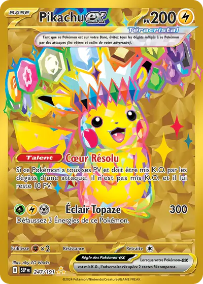 Image de la carte Pokemon Pikachu ex 247/191