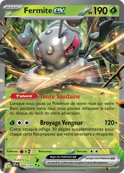 Image de la carte Pokemon Fermite ex 004/191