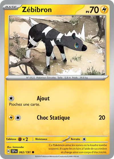 Image de la carte Pokemon Zébibron 062/191