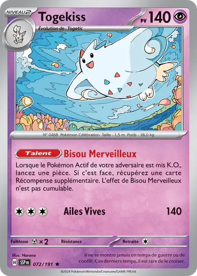 Image de la carte Pokemon Togekiss 072/191