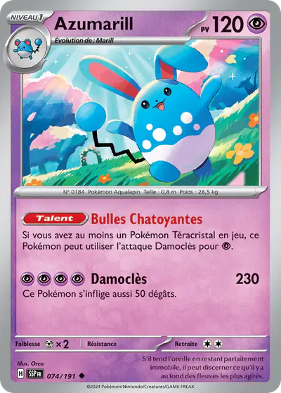 Image de la carte Pokemon Azumarill 074/191