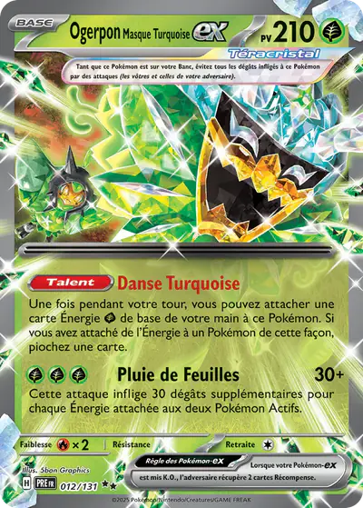 Image de la carte Pokemon Ogerpon Masque Turquoise ex 012/131