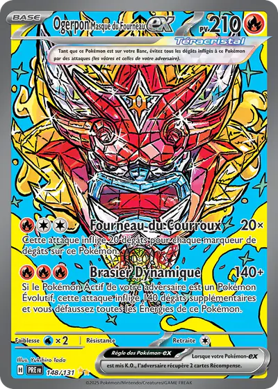 Image de la carte Pokemon Ogerpon Masque du Fourneau ex 148/131