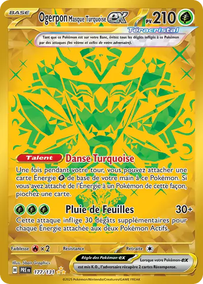 Image de la carte Pokemon Ogerpon Masque Turquoise ex 177/131