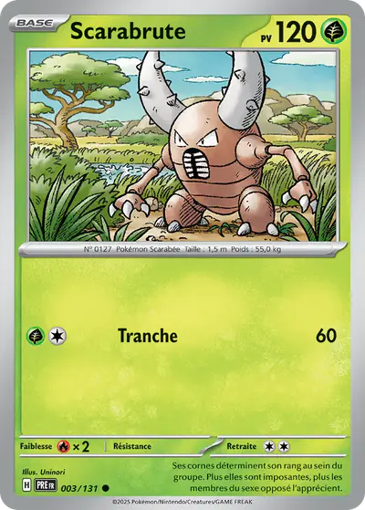 Image de la carte Pokemon Scarabrute 003/131