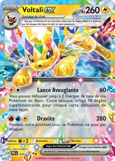 Image de la carte Pokemon Voltali ex 030/131