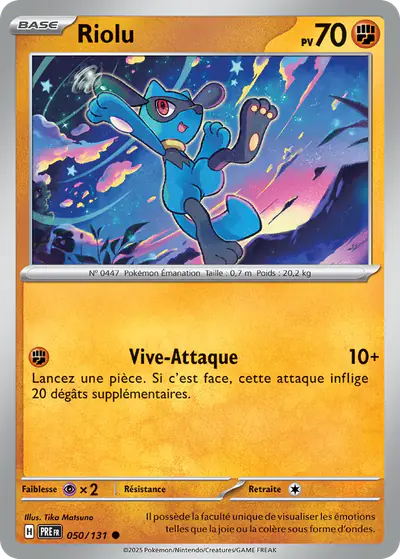 Image de la carte Pokemon Riolu 050/131