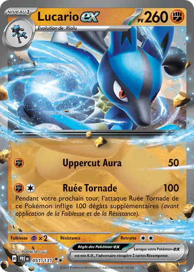 Image de la carte Pokemon Lucario ex 051/131