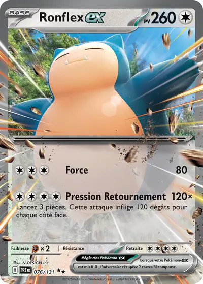 Image de la carte Pokemon Ronflex ex 076/131
