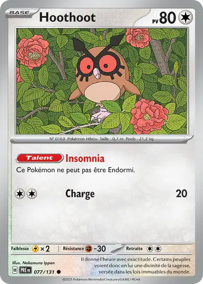 Image de la carte Pokemon Hoothoot 077/131