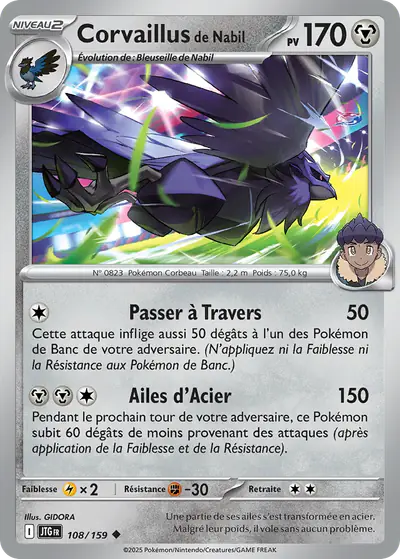 Image de la carte Pokemon Corvaillus de Nabil 108/159