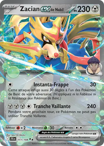 Image de la carte Pokemon Zacian ex de Nabil 111/159