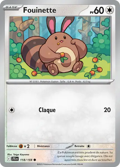 Image de la carte Pokemon Fouinette 118/159