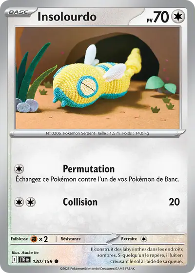 Image de la carte Pokemon Insolourdo 120/159