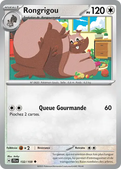Image de la carte Pokemon Rongrigou 132/159