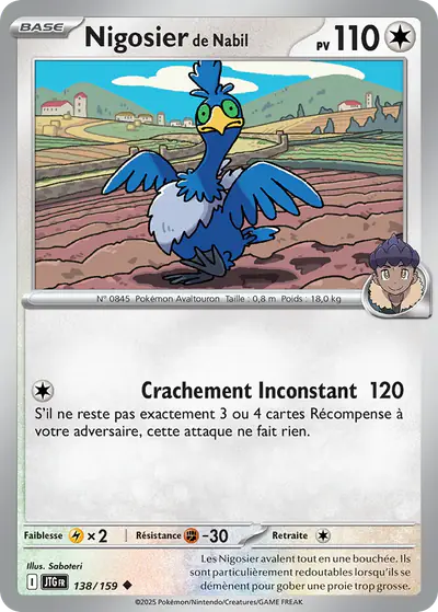 Image de la carte Pokemon Nigosier de Nabil 138/159