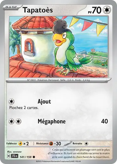 Image de la carte Pokemon Tapatoès 141/159