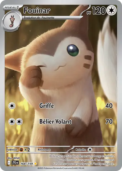 Image de la carte Pokemon Fouinar 168/159