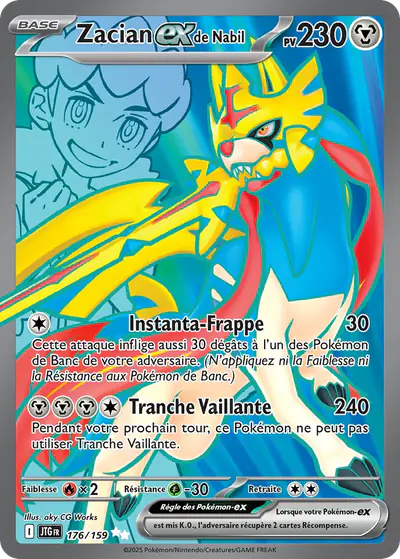Image de la carte Pokemon Zacian ex de Nabil 176/159