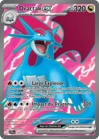 Image de la carte Pokemon Drattak ex 177/159