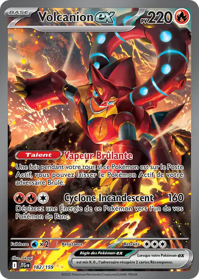 Image de la carte Pokemon Volcanion ex 182/159