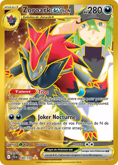 Image de la carte Pokemon Zoroark ex de N 189/159