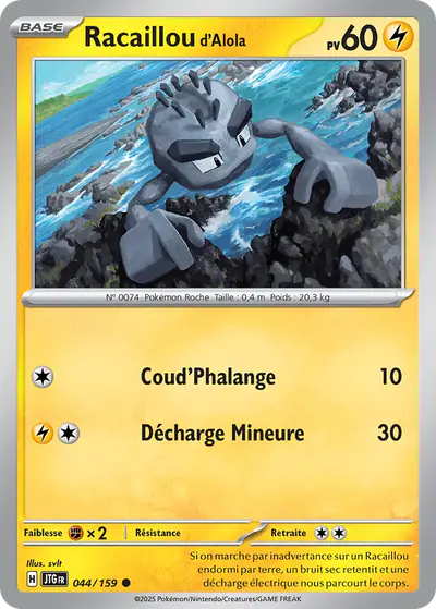 Image de la carte Pokemon Racaillou d'Alola 044/159