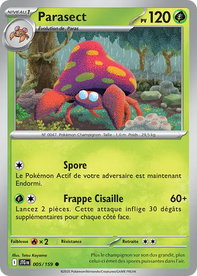 Image de la carte Pokemon Parasect 005/159