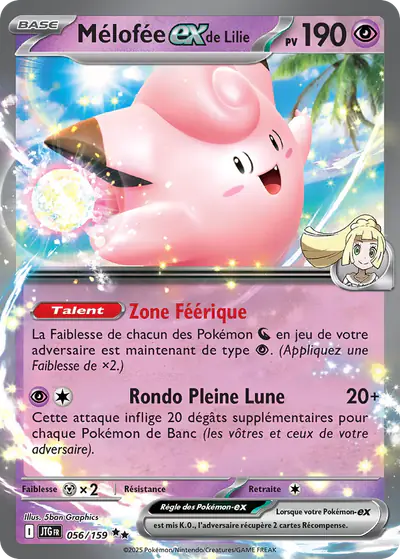 Image de la carte Pokemon Mélofée ex de Lilie 056/159