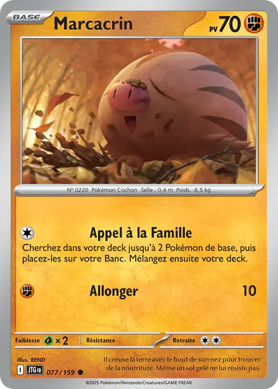 Image de la carte Pokemon Marcacrin 077/159
