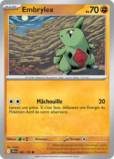 Image de la carte Pokemon Embrylex 080/159
