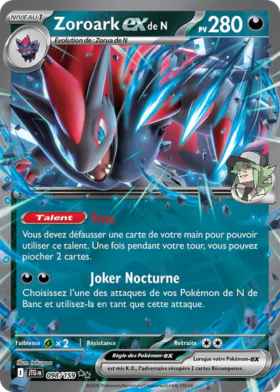 Image de la carte Pokemon Zoroark ex de N 098/159