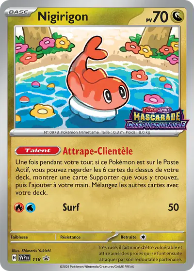 Image de la carte Pokemon Nigirigon 118/
