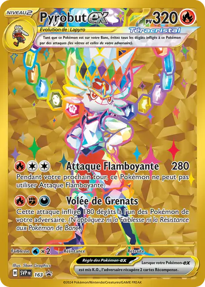 Image de la carte Pokemon Pyrobut ex 163/