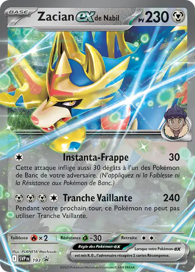 Image de la carte Pokemon Zacian ex de Nabil 193/