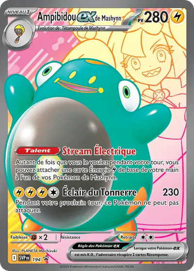Image de la carte Pokemon Ampibidou ex de Mashynn 194/