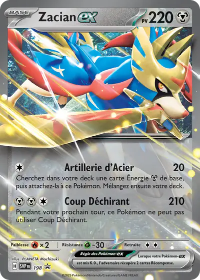 Image de la carte Pokemon Zacian ex 198/
