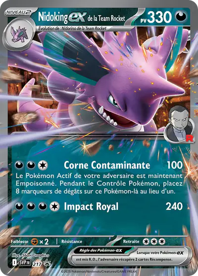 Image de la carte Pokemon Nidoking ex de la Team Rocket 217/