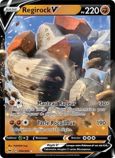 Image de la carte Pokemon Regirock V 104/202