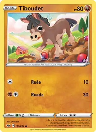 Image de la carte Pokemon Tiboudet 105/202