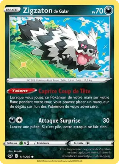 Image de la carte Pokemon Zigzaton de Galar 117/202