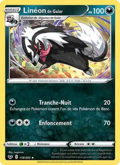 Image de la carte Pokemon Linéon de Galar 118/202