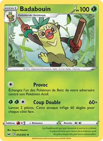 Image de la carte Pokemon Badabouin 012/202