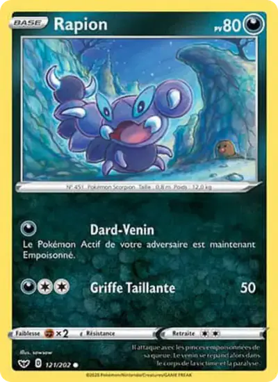 Image de la carte Pokemon Rapion 121/202