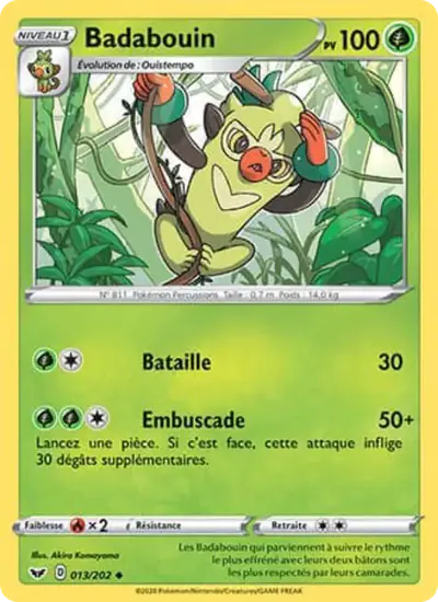 Image de la carte Pokemon Badabouin 013/202