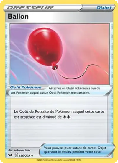 Image de la carte Pokemon Ballon 156/202