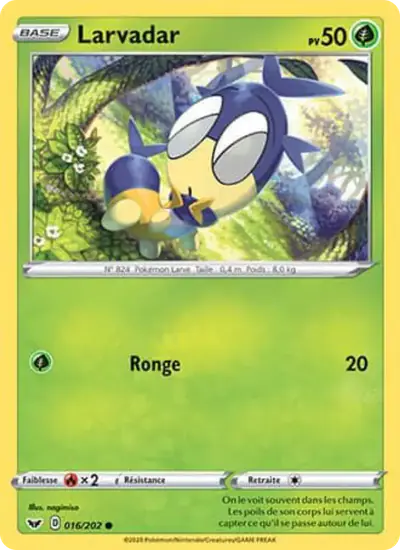 Image de la carte Pokemon Larvadar 016/202