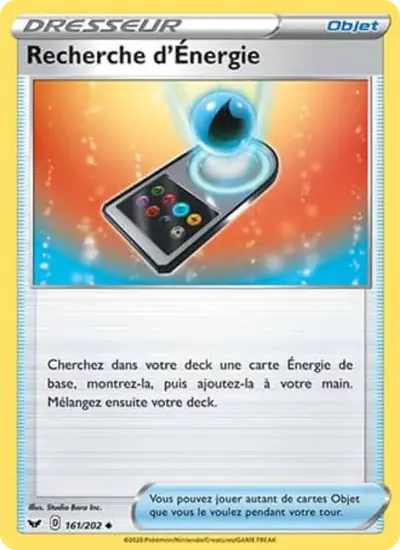 Image de la carte Pokemon Recherche d'Énergie 161/202