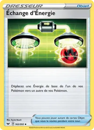 Image de la carte Pokemon Échange d'Énergie 162/202